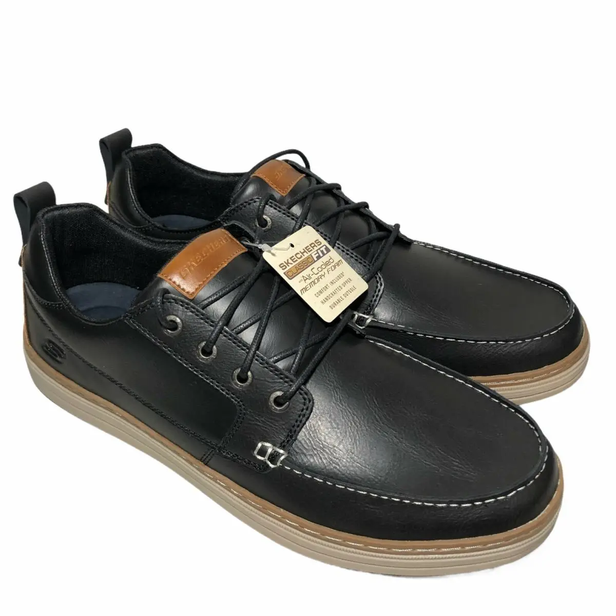 Skechers Heston Sendo Mens Size 14 Black Oxford Shoes Memory Foam Classic Fit