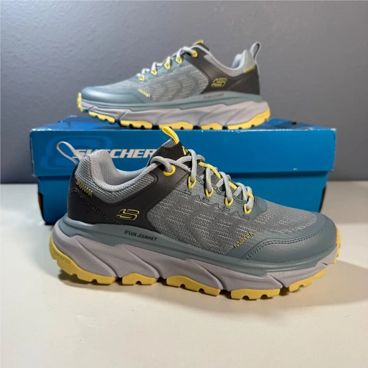 D`lux Journey Sneaker Women 5 Grey Yellow Trail Sport 180167 by Skechers
