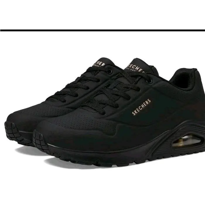Woman`s Sneakers Athletic Shoes  Uno - Stand On Air Sz 9.5 Black by Skechers