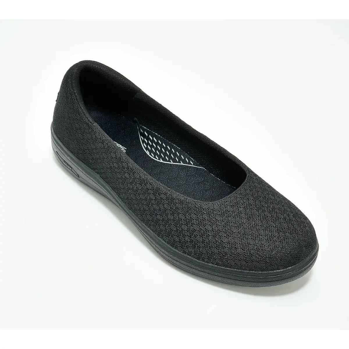 Size 9.5 Black Aubrey Arch Fit Inspire Vegan Washable Mesh Flats by Skechers