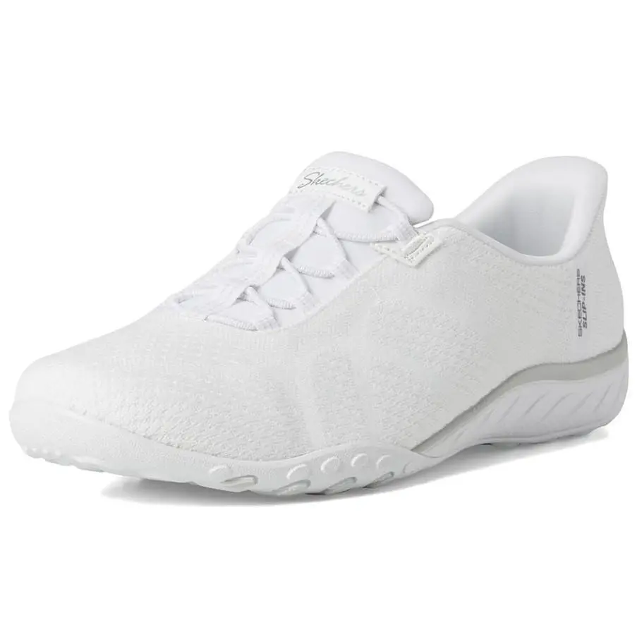 Slip Ins Womens Breathe Easy Knitty Waves Sneakers Size 9 White by Skechers