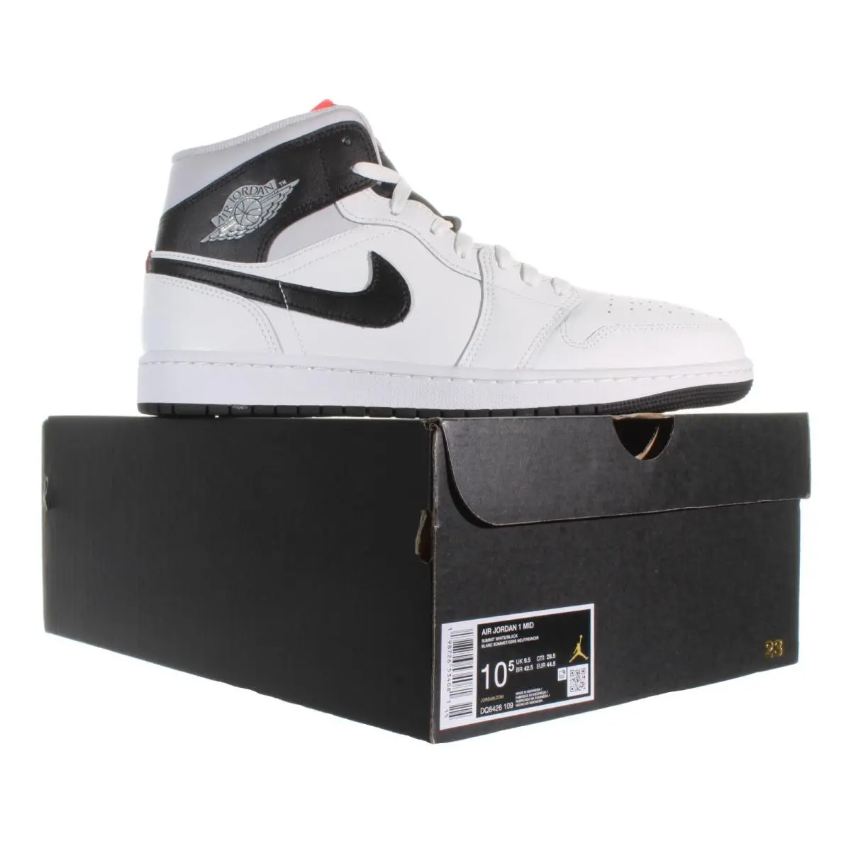Nike shoes - Nike Air Jordan 1 Mid - DQ8426 109 - White, Black, Neutral Grey, Infrared 23 6