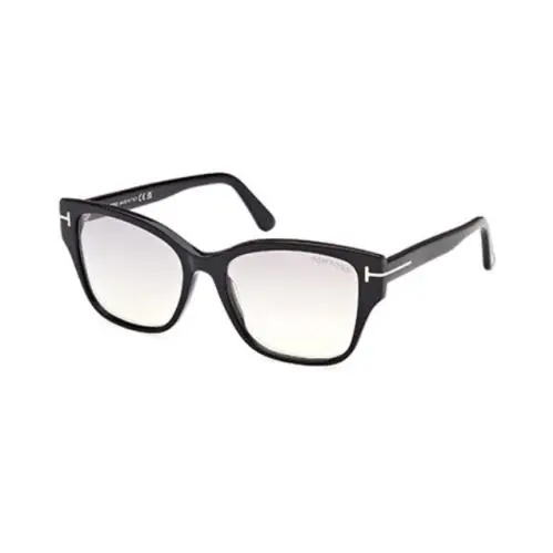FT1108 Elsa 01C Shiny Black/smoke Mirror Cat Eye Women`s Sunglasses by Tom Ford
