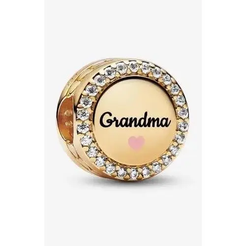 14k Gold Plated Engravable Grandma Charm Cubic Zirconia ENG768747C01_3 by Pandora