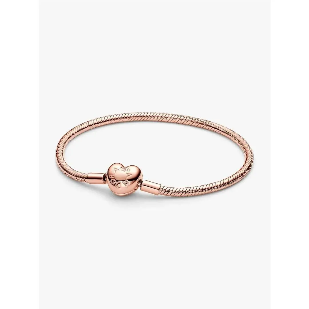 Pandora Moments Snake Chain Bracelet - 14k Rose Gold Size 18 cm