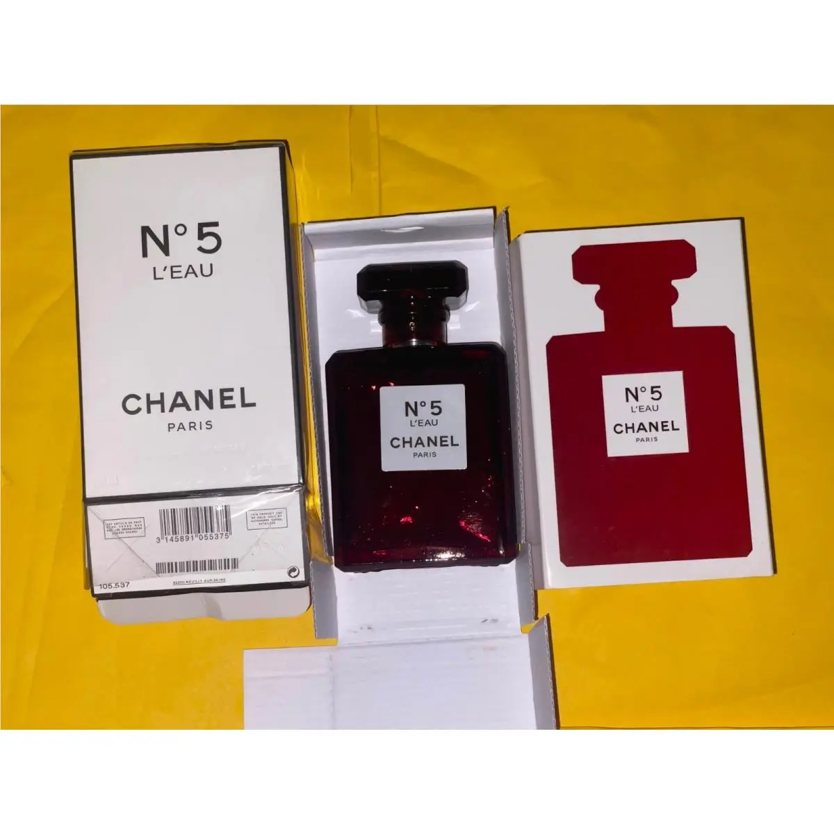 Chanel N°5 No. 5 L`eau 100th Limited Red Bottle Edt 100ml 3.4oz Spray