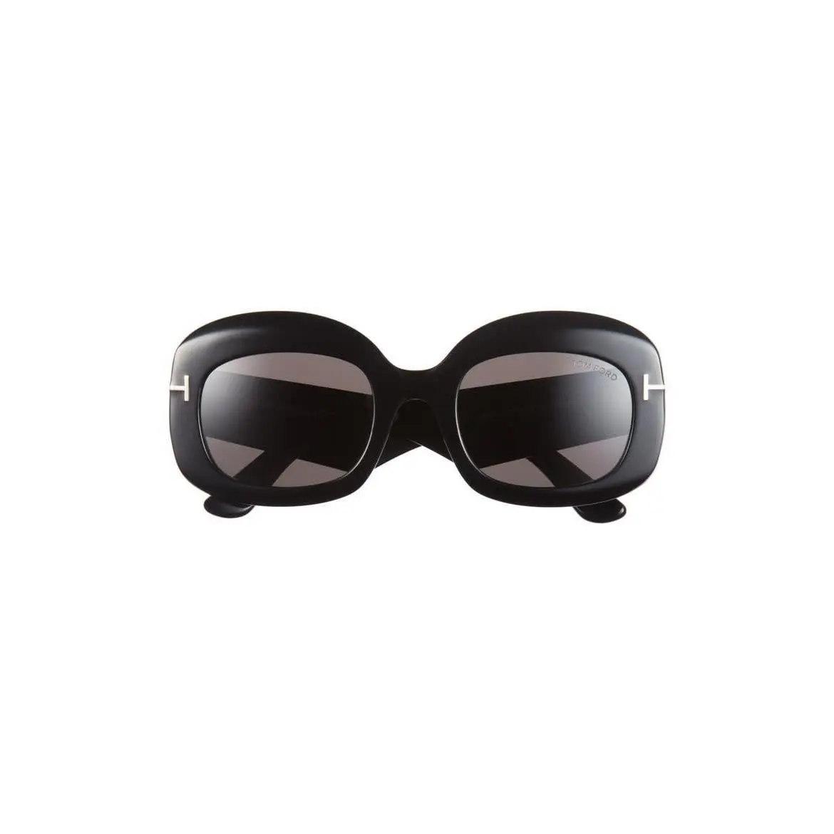 Women 53mm Square Sunglasses Shiny Black / Smoke by Tom Ford