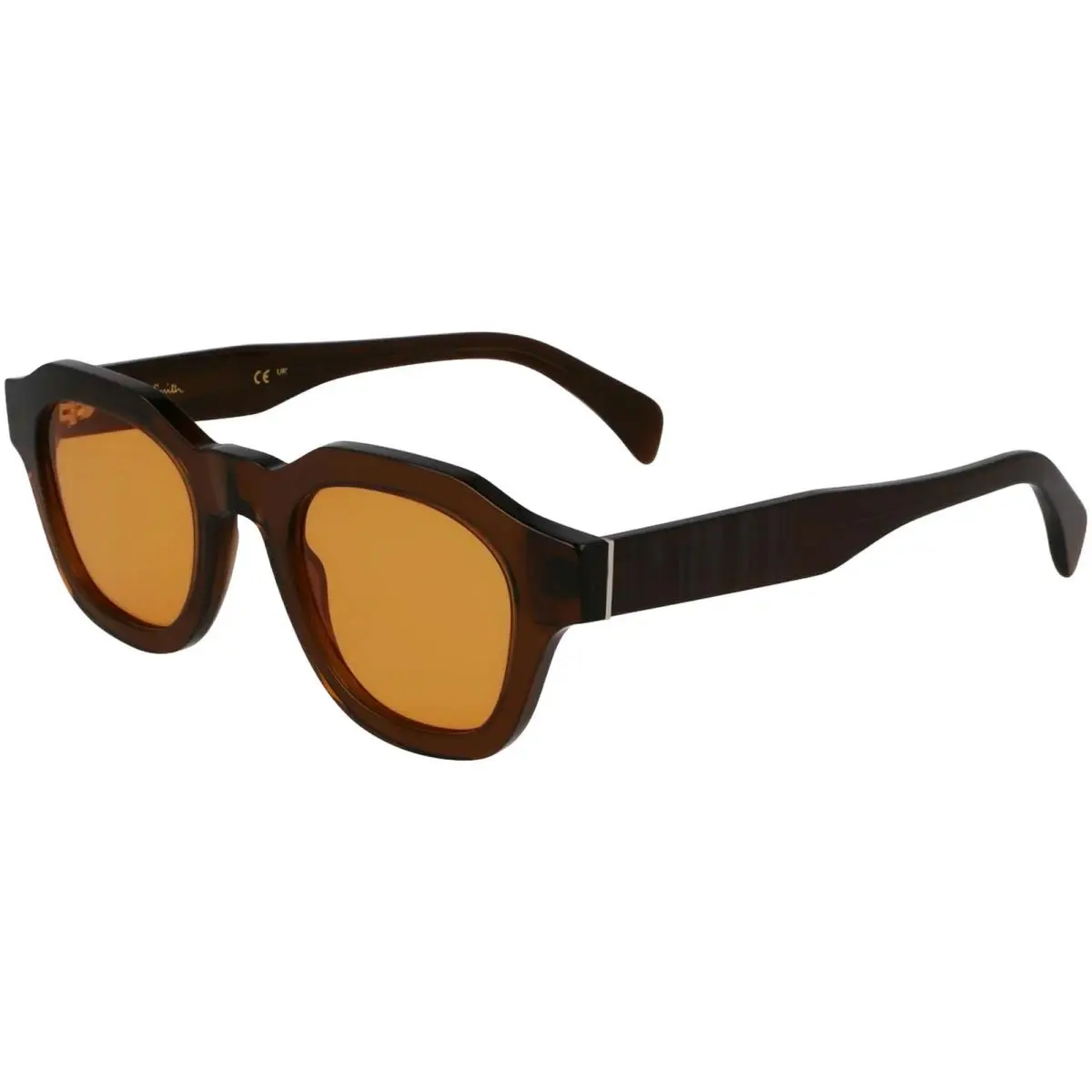 Lyford Men`s Chunky Soft Square Sunglasses - PS24622S - Made in Italy Transparent Khaki/Orange (317) by Paul Smith