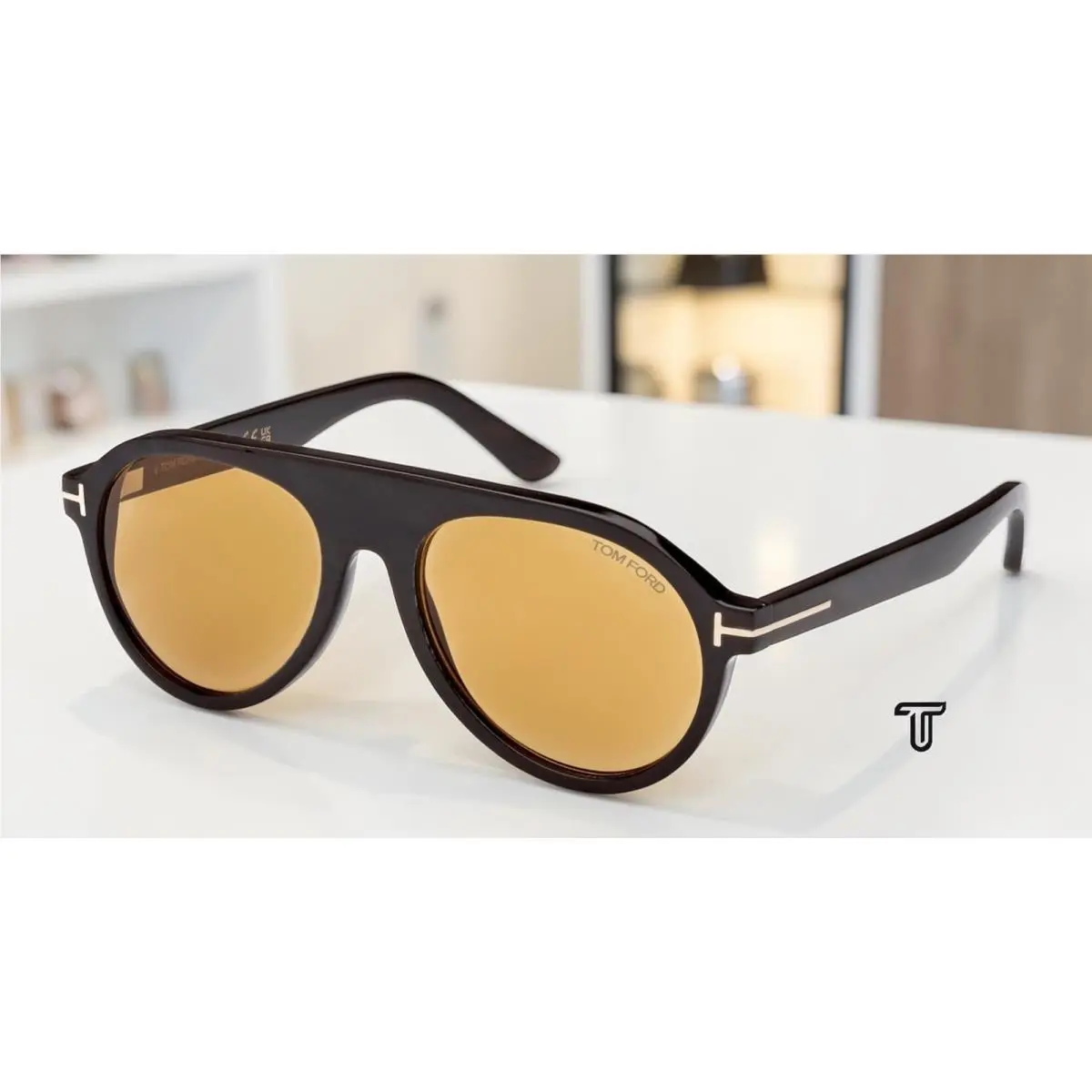 FT1047 P 63E Horn Black Horn Brown 54 mm Men`s Sunglasses by Tom Ford