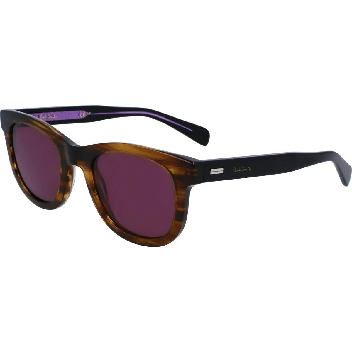 Unisex 51mm Striped Brown Sunglasses PSSN098-210 by Paul Smith