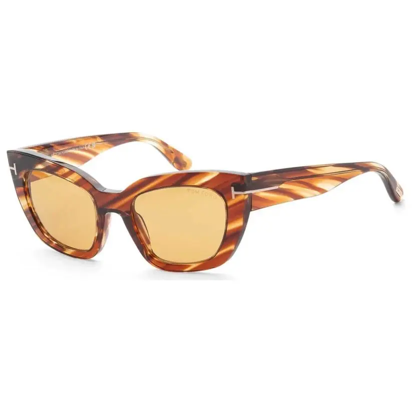 Tom Ford Sunglasses w TF Case - FT1190 Athena 53E - Striped Brown / Bronze