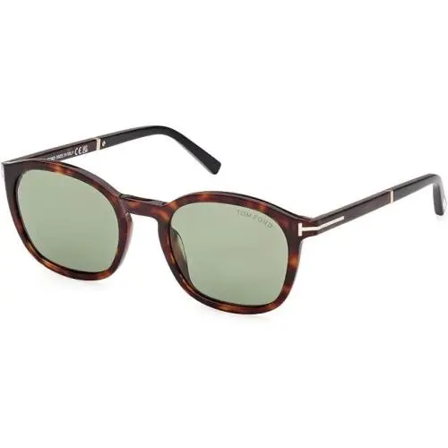Sunglasses w TF Case- FT1020 Jayson 52N - Dark Havana /green 52mm by Tom Ford