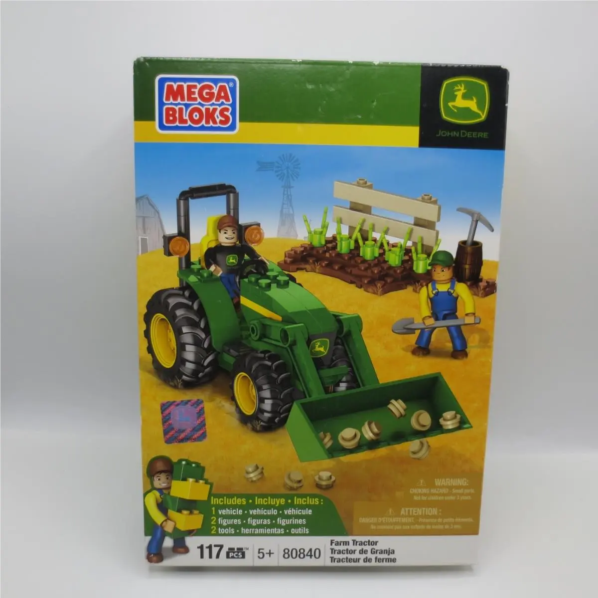 Mega Bloks John Deere Farm Tractor 117 Pieces 80840