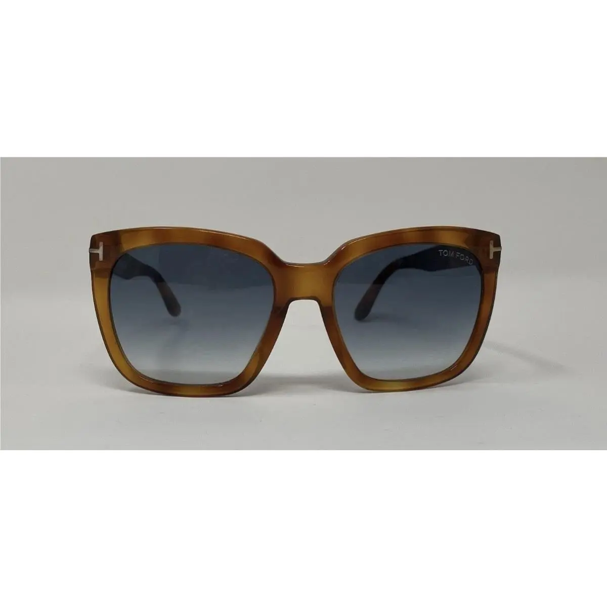 Tom Ford Amara TF502 53W Light Brown Sunglasses. Blue Gradient Lens. 55-18-140