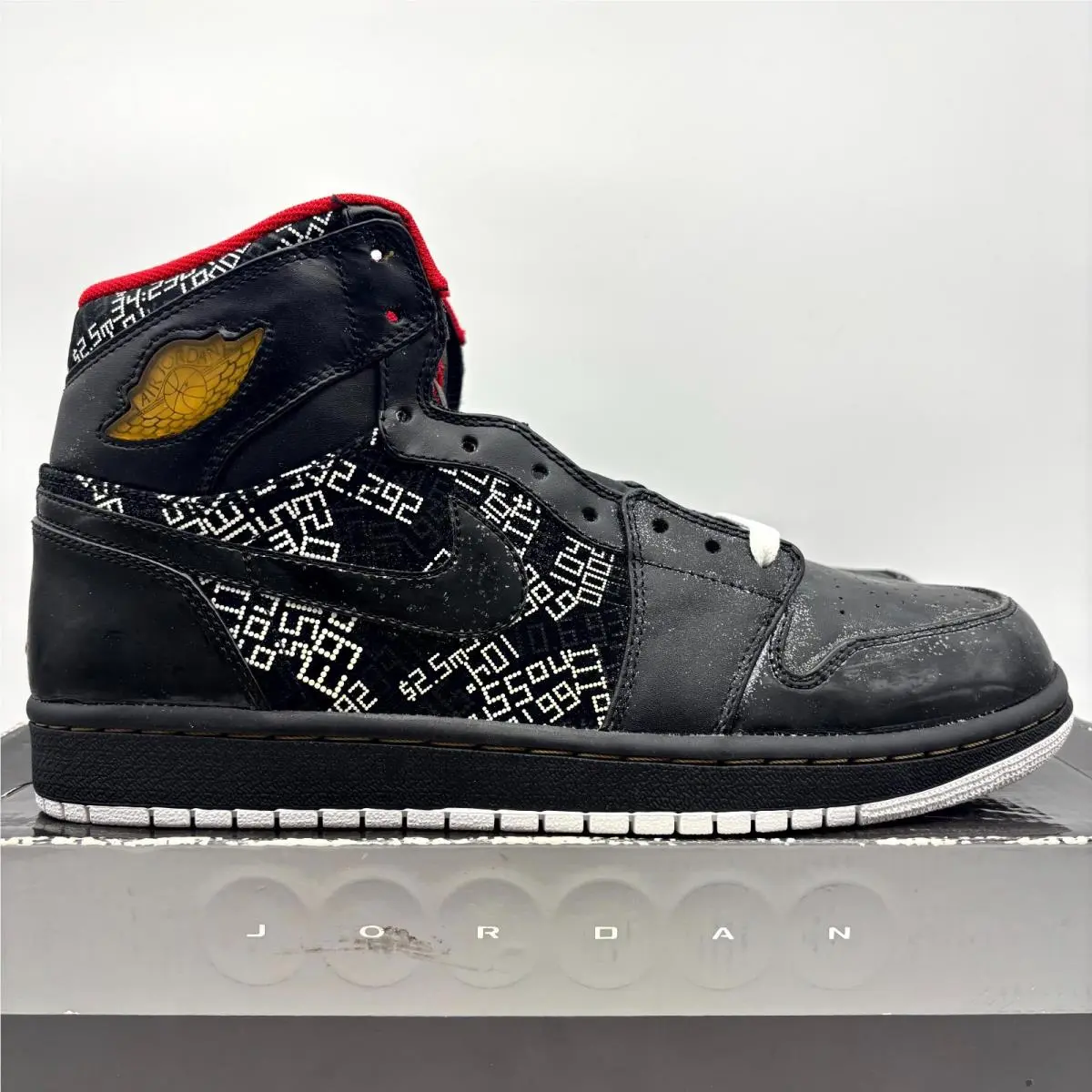 Air Jordan 1 Retro Hall of Fame Black Athletic Shoes Size 10 Mens 371498-01 by Nike