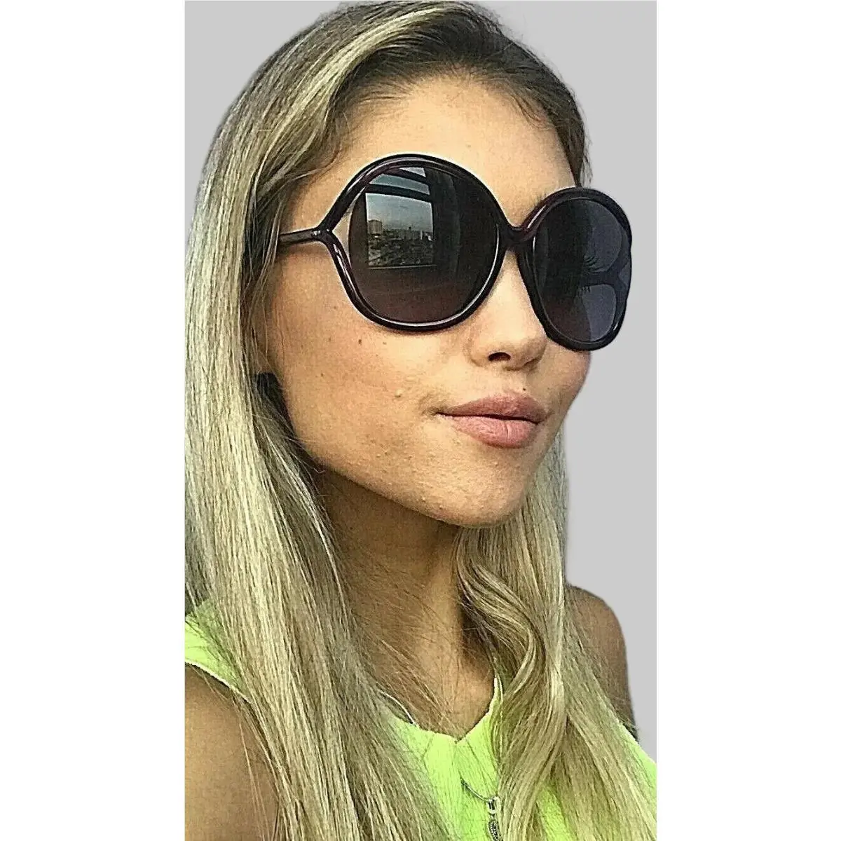 Burgundy 59mm Oversized Women`s Sunglasses by Tom Ford
