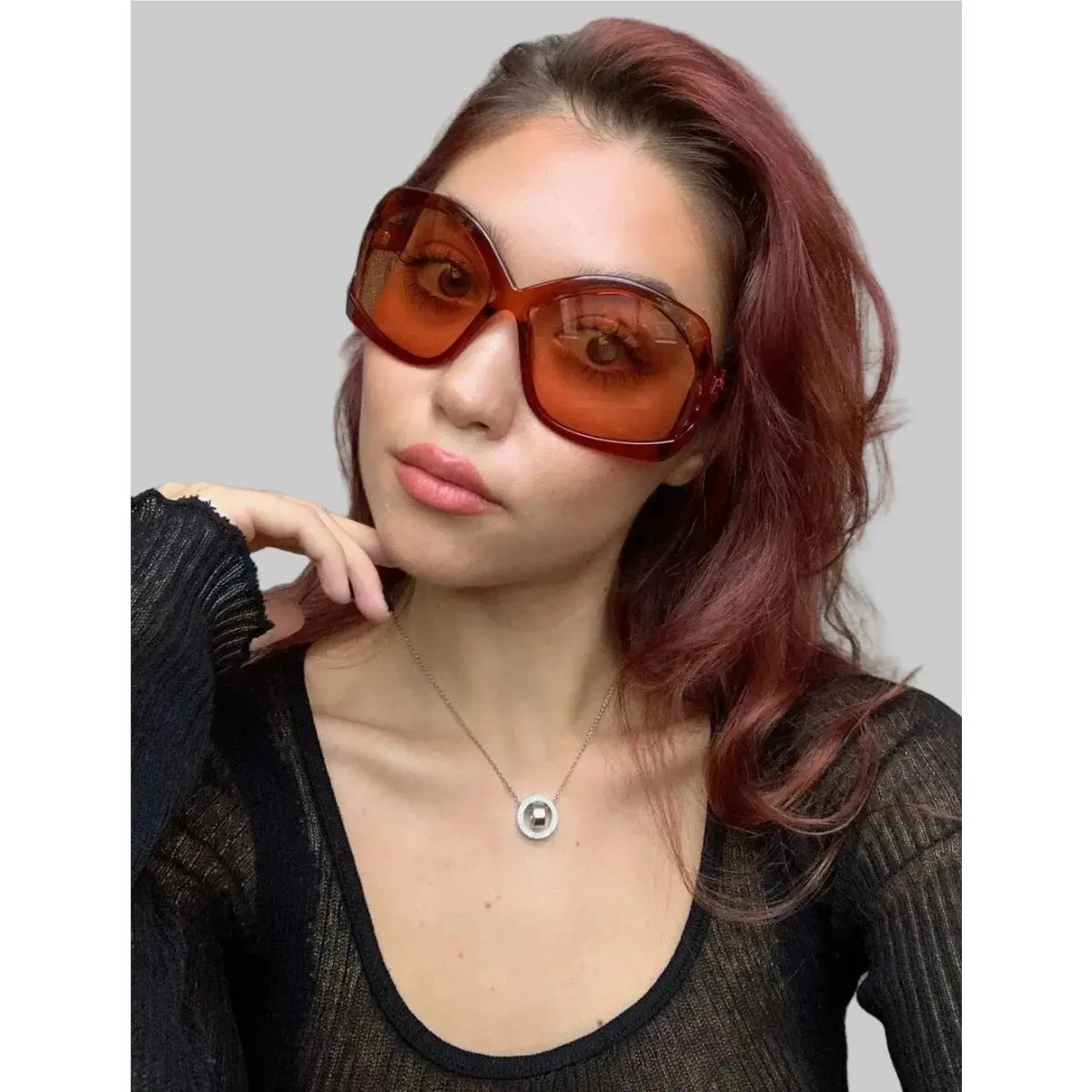 FT TF 309 68mm Orange Oversized Women`s Sunglasses Italy by Tom Ford