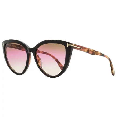 Cat Eye Sunglasses TF915 Isabella-02 05F Black/rose Havana 56mm FT0915 by Tom Ford