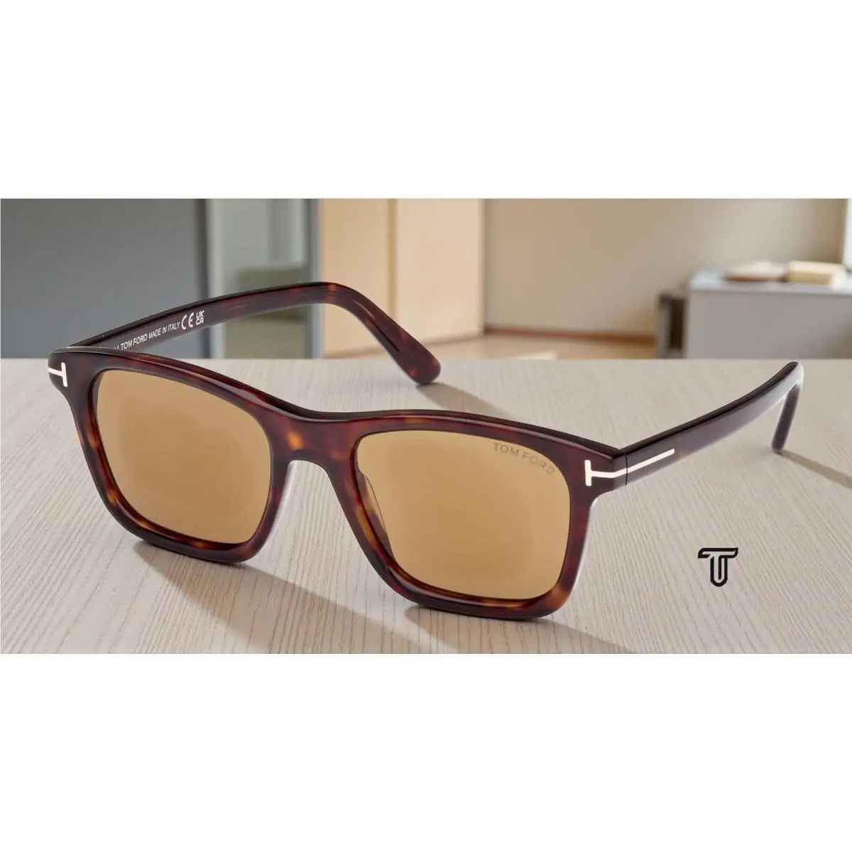 Barron FT1179 52E Dark Havana Brown 54 mm Men`s Sunglasses by Tom Ford