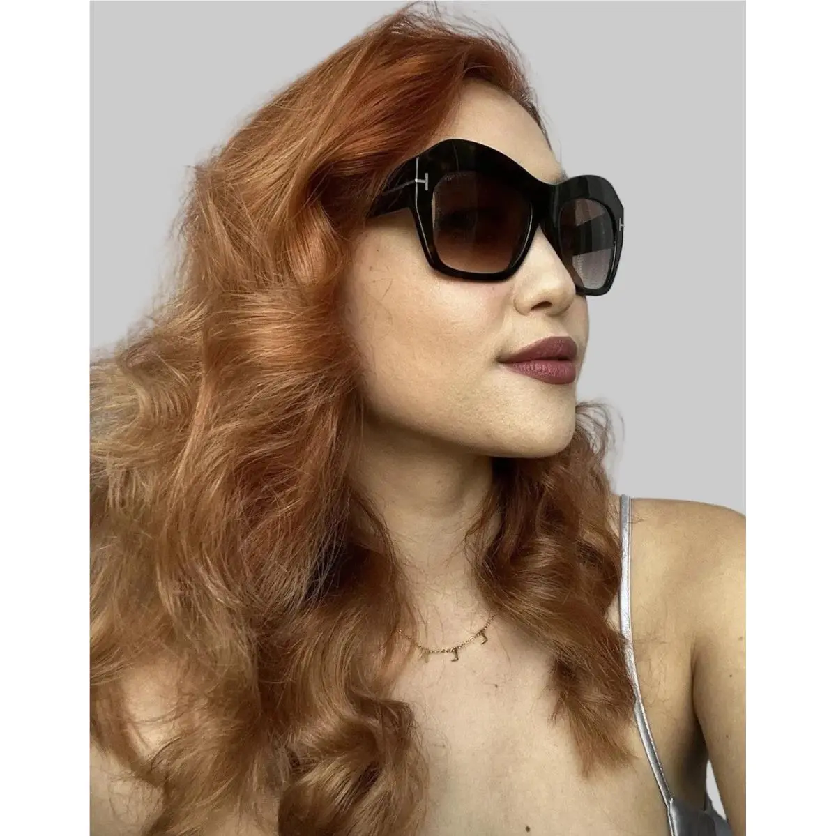 Tom Ford Oversize Women`s Sunglasses 64mm Tortoise Luxury Look