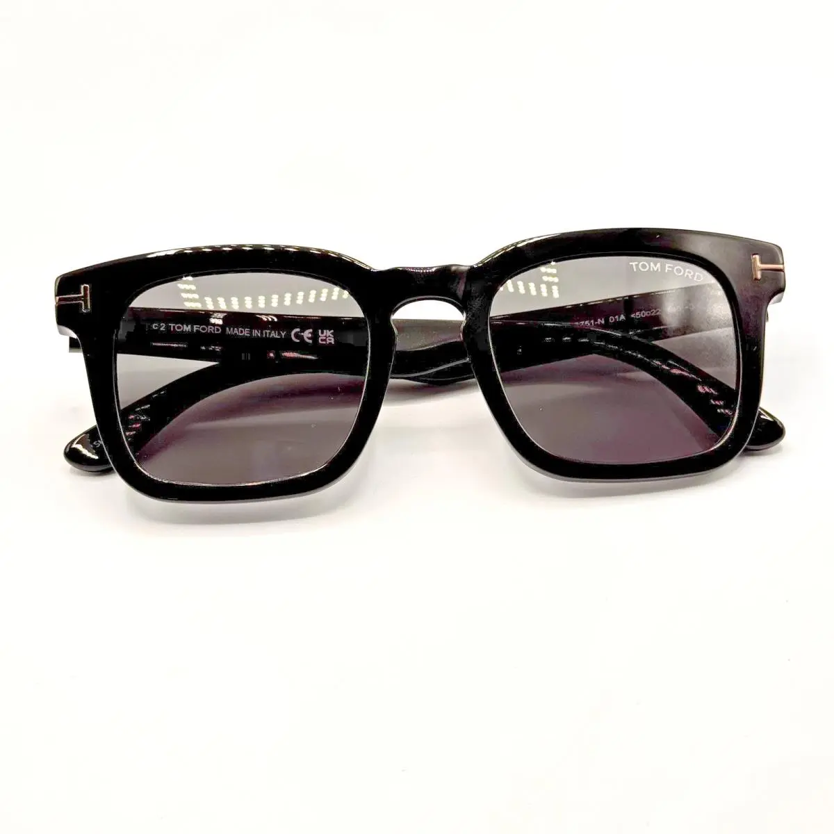 Sunglasses Dax TF751-N 01A Black Square Frame Gray Lens 50-22-145 by Tom Ford