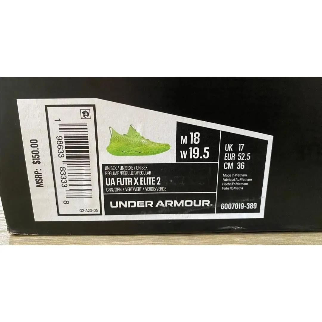 UA Futr X Elite 2 Fluorescent Green Men`s Size 18 6007019-389 by Under Armour