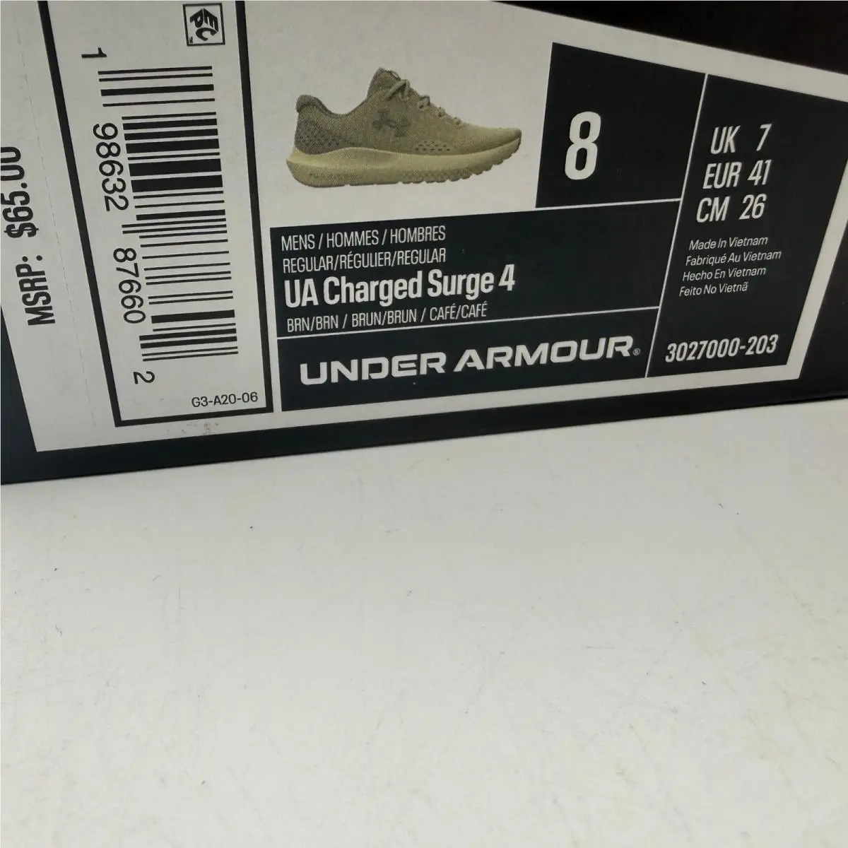 Under Armour shoes - UA Charged Surge 4 - Charged Surge - Brown 3