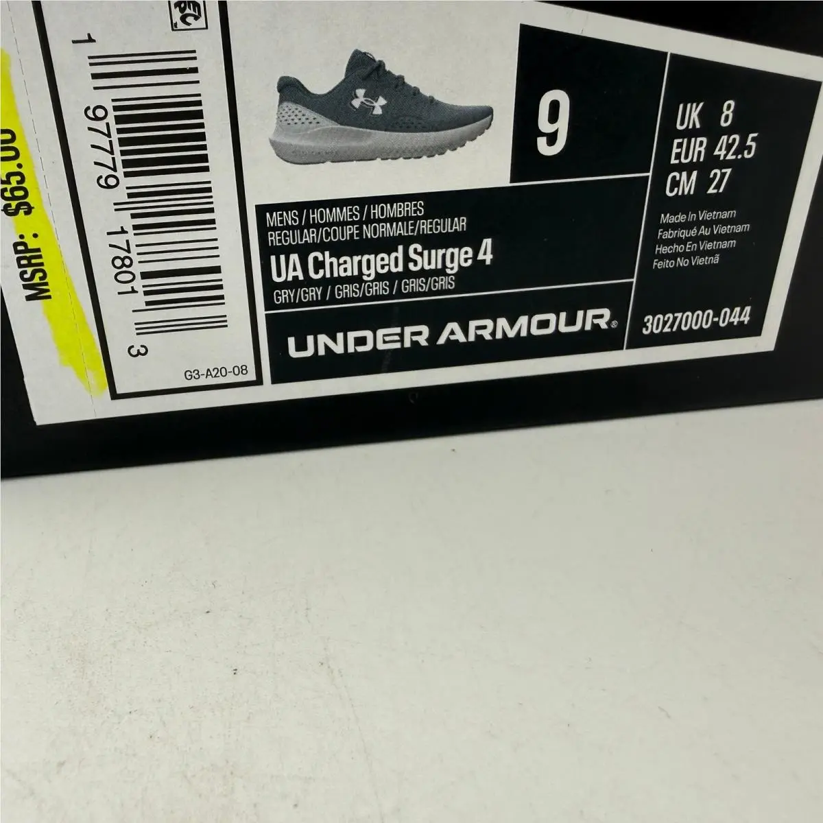 Under Armour shoes - UA Charged Surge 4 - Charged Surge - Gray 0