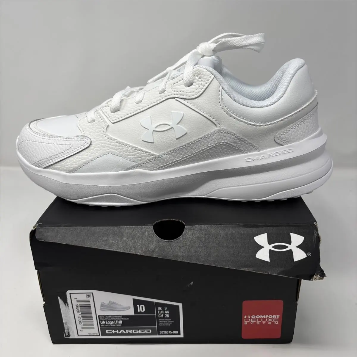 -ua Edge-leather Women`s Size 10 White 3028375-100 Nwb by Under Armour