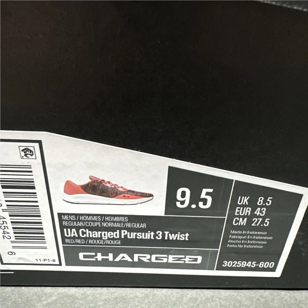 Under Armour shoes - Under Armour Charged Pursuit 3 Twist - 3025945 - Red (UPC: 0196040455426) 10