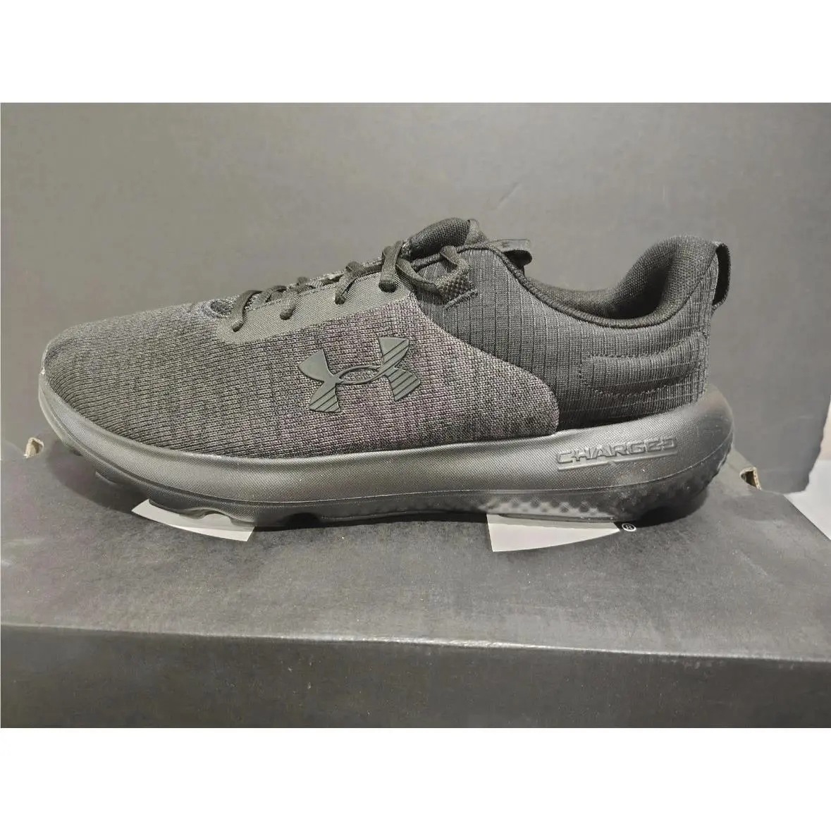 Size 13 Under Armour Men`s Charged Revitalize Sneakers Black/black