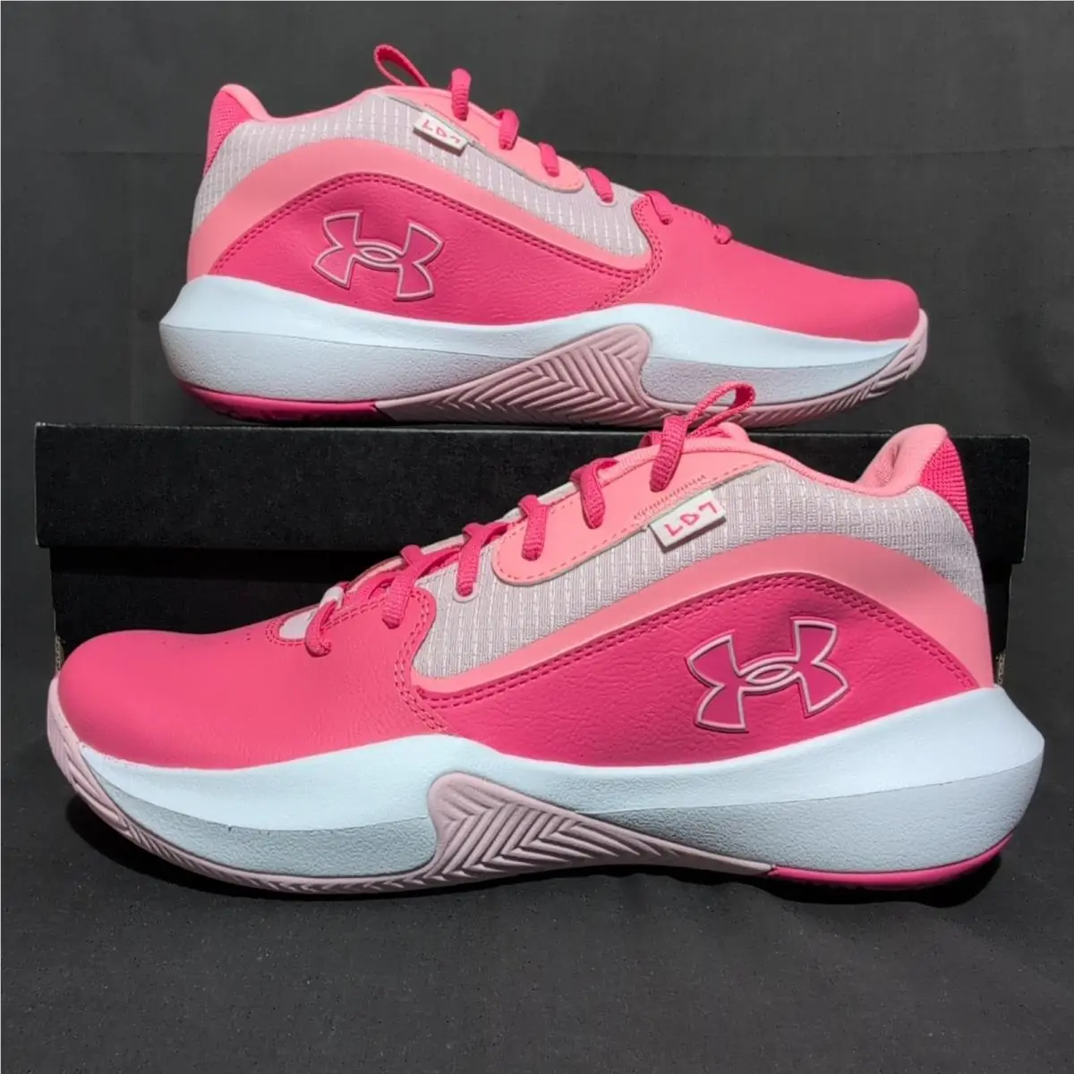 Lockdown 7 Basketball Shoe Men`s 10 Women`s 11.5 Pink by Under Armour