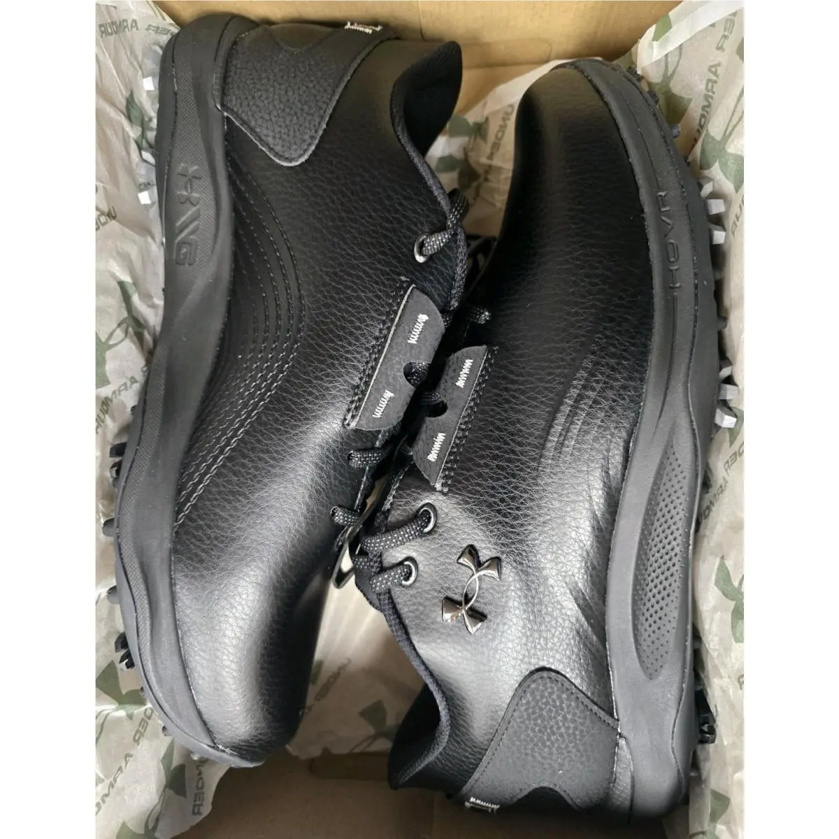 Man`s Shoes Under Armour Drive Fade 2 Spikeless Golf Cleats Black Size 10 E Wide
