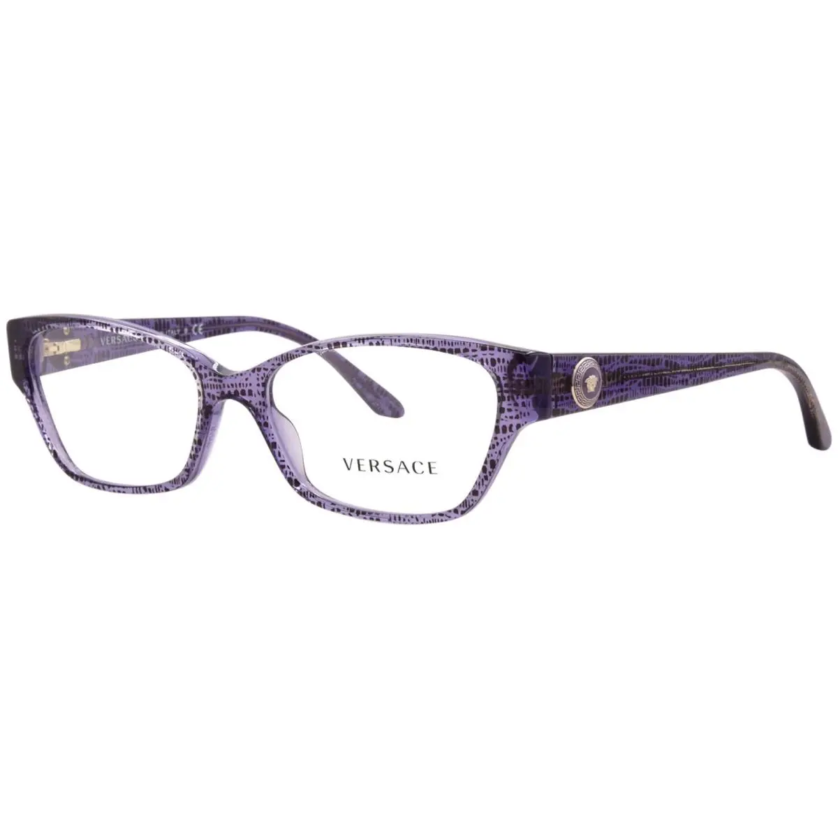 Versace VE3172 5000 Eyeglasses Women`s Lizard Violet Full Rim 52mm