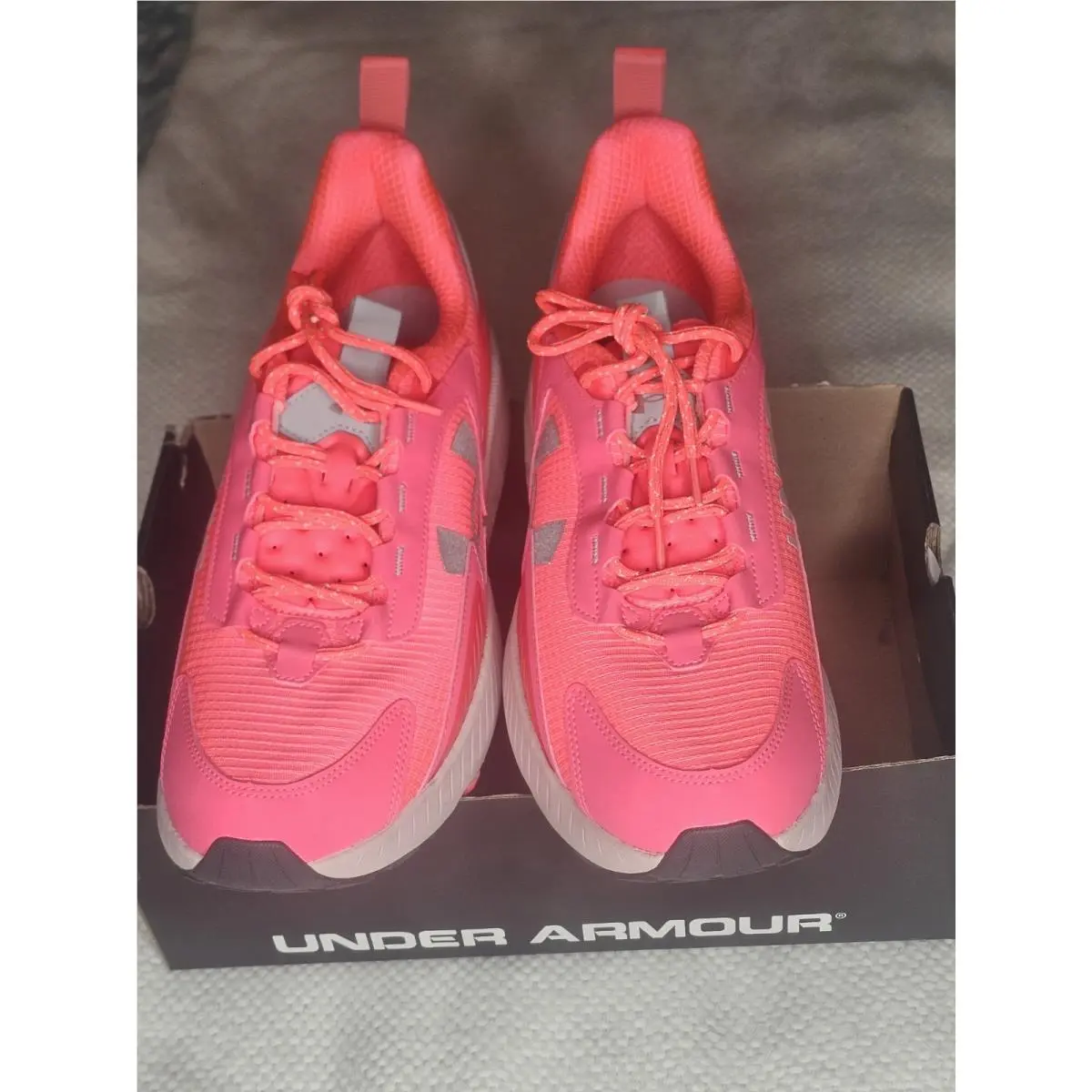 Under Armour Hovr Mega 2 Sport Shoes Pink Shock Men`s Size 14 3026629-603