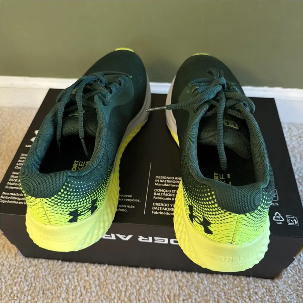 Under Armour shoes - Under Armour Charged Rogue 4 - 3026998-302 - Green/Yellow/Grey (UPC: 0198632873786) 12