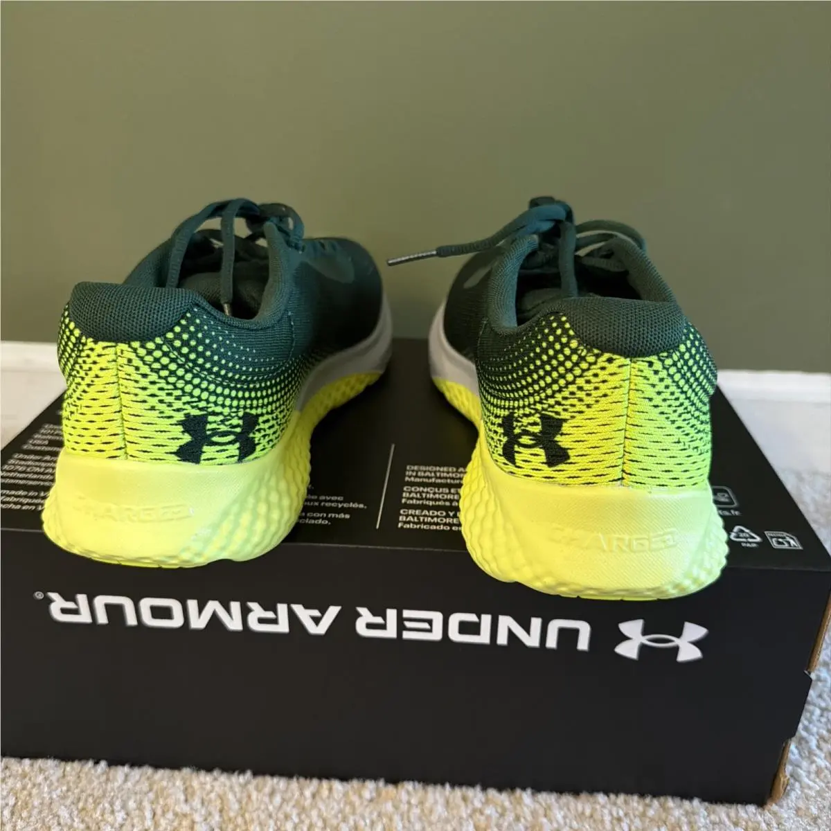 Under Armour shoes - Under Armour Charged Rogue 4 - 3026998-302 - Green/Yellow/Grey (UPC: 0198632873786) 4