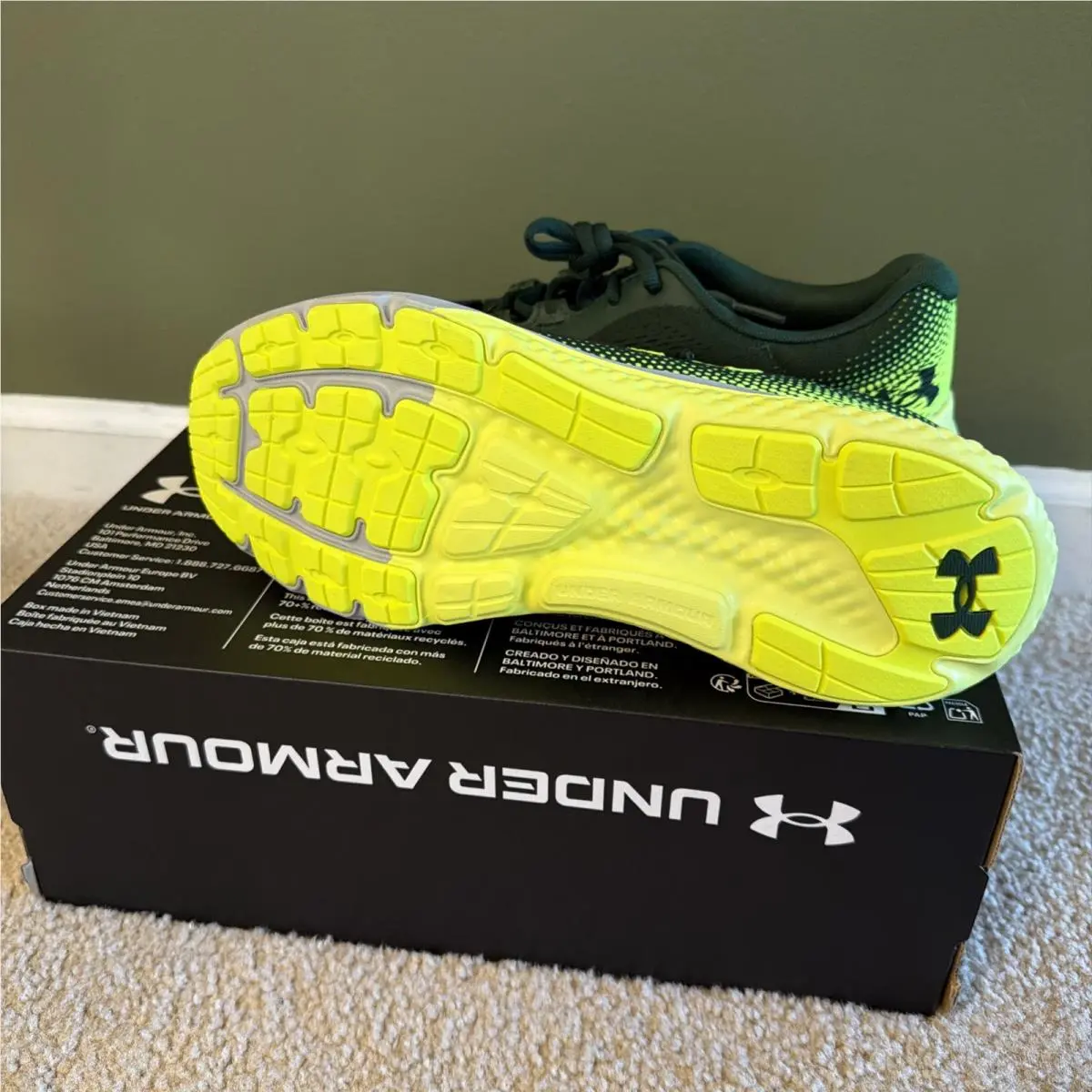 Under Armour shoes - Under Armour Charged Rogue 4 - 3026998-302 - Green/Yellow/Grey (UPC: 0198632873786) 7
