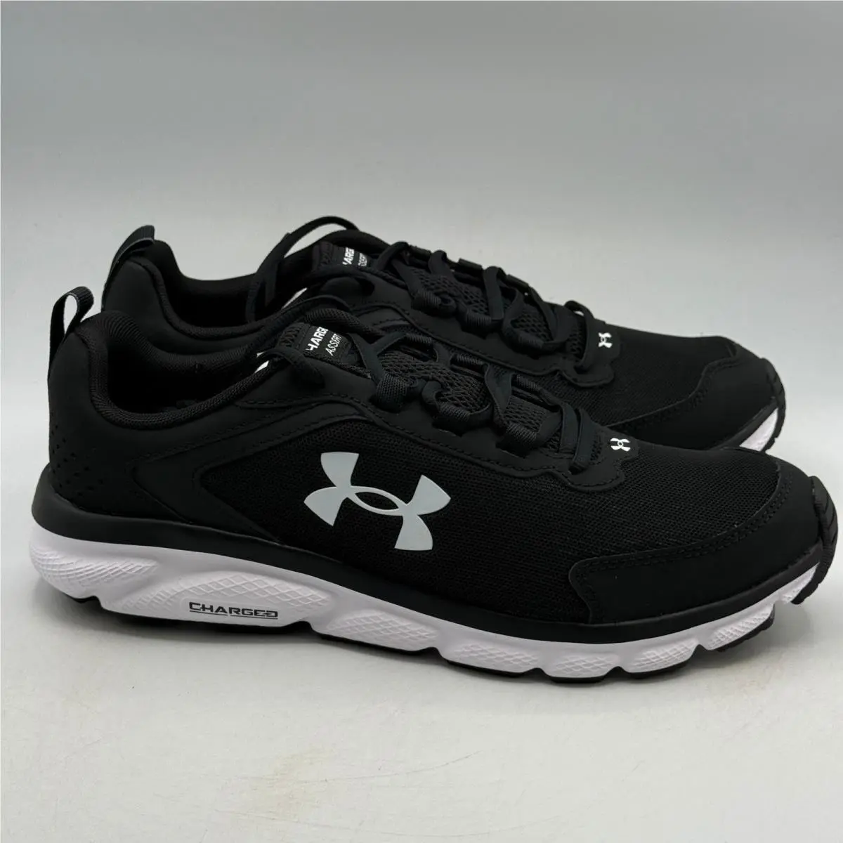 Charged Assert 9 Shoes Mens 10.5 Black White Running 3024590-001 by Under Armour