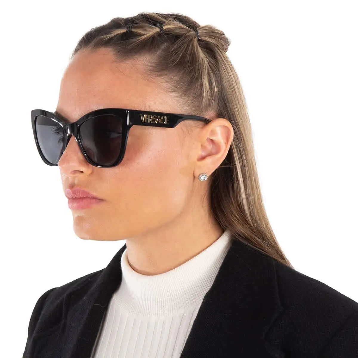Dark Grey Cat Eye Ladies Sunglasses VE4417U GB1/87 56 VE4417U GB1/87 56 by Versace