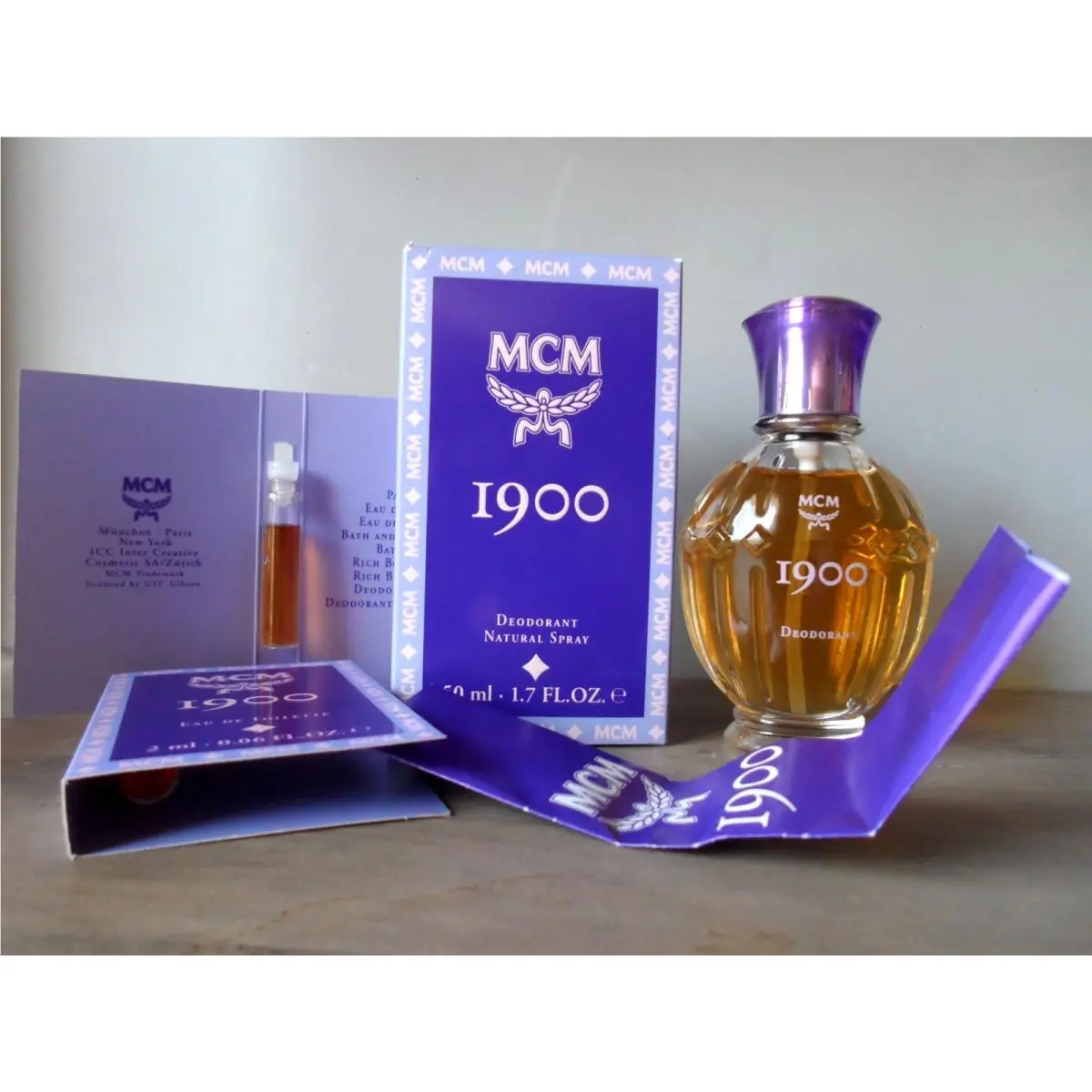 Mcm 1900 Deodorant Spray 1.7 oz / 50 ml + 2 Samples 2 ml Edt Germany