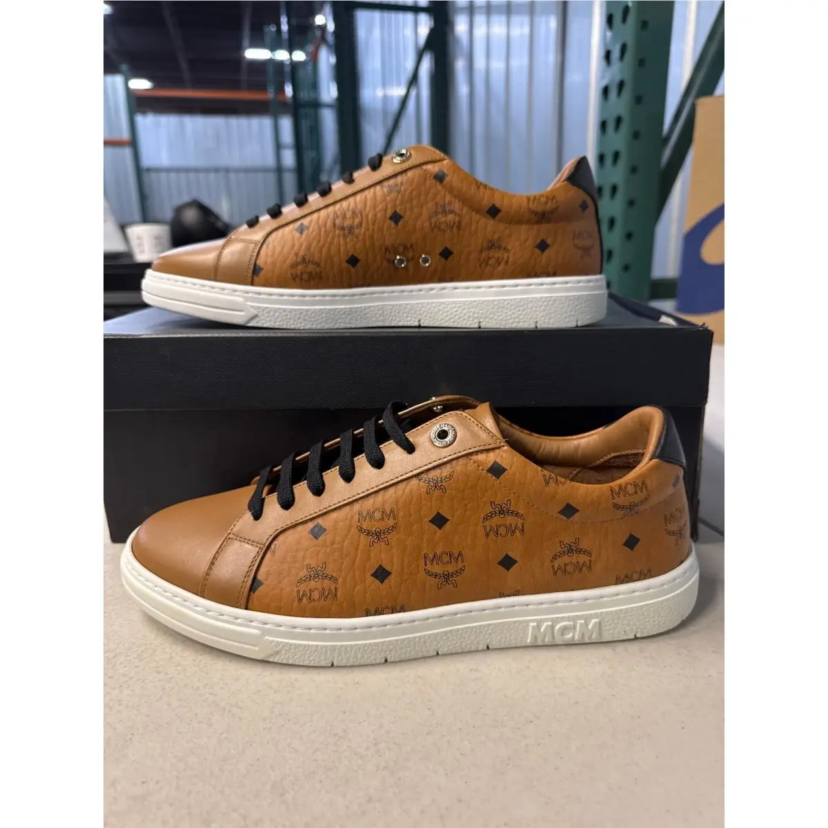 Mcm Terrain Monogram-print Sneakers sz 40