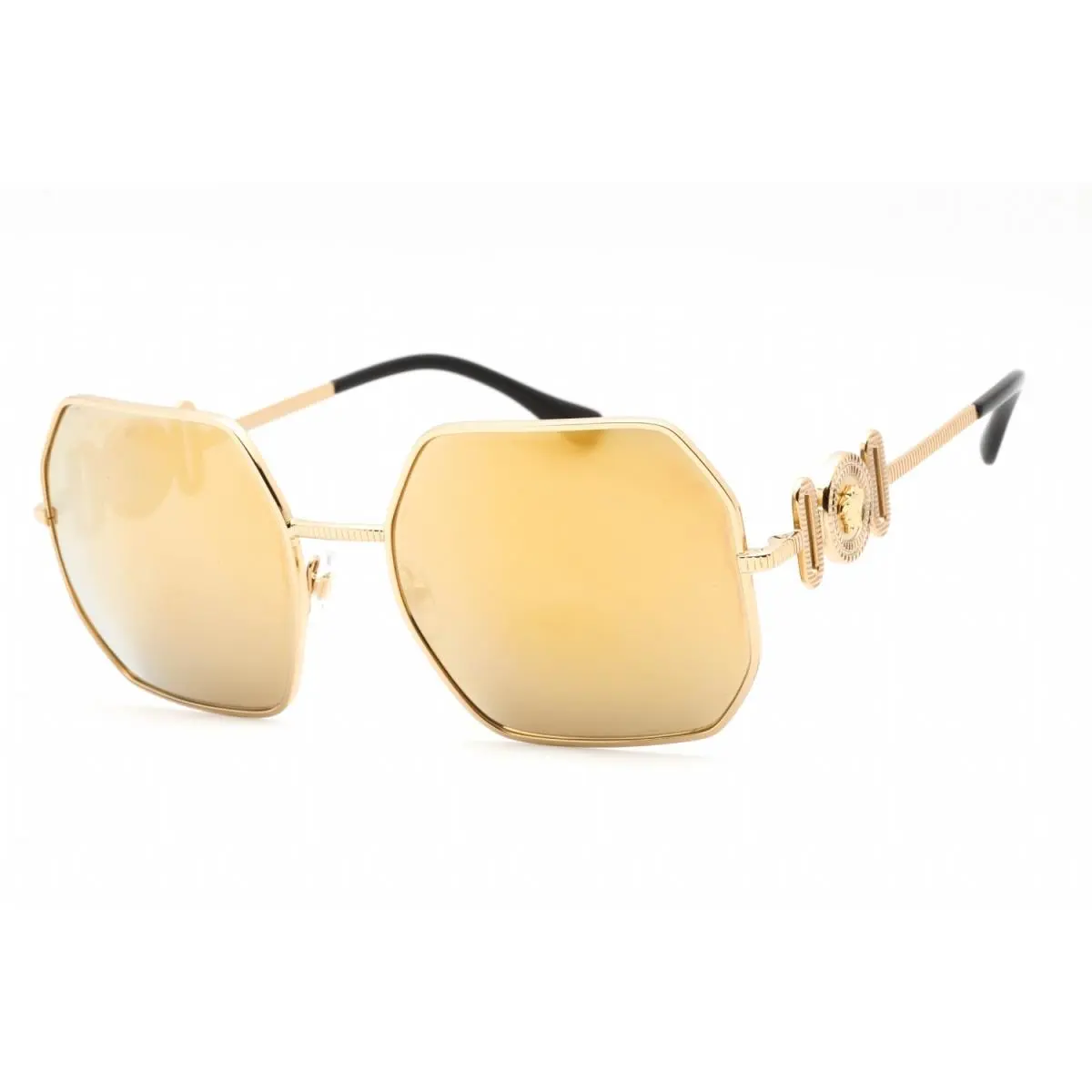 VE2248 10027P Sunglasses Gold Frame Brown Mirror Gold Lenses 58mm by Versace