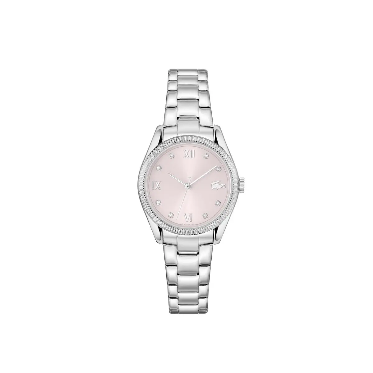 Parisienne Women`s 3H Quartz Watch Pink with Crystal Indexes by Lacoste