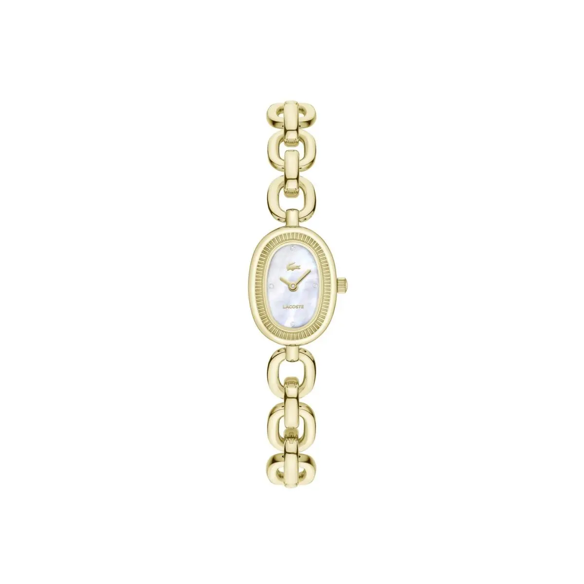 Women`s Petite Parisienne Quartz Bracelet Watch White - Gold Plated by Lacoste