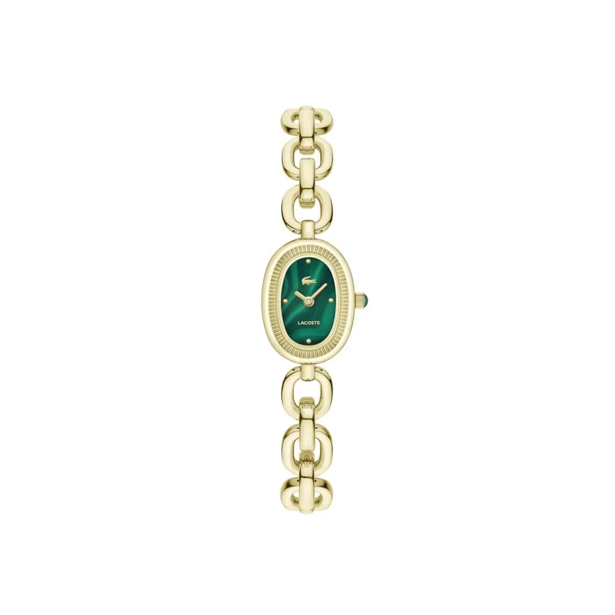 Women`s Petite Parisienne Quartz Bracelet Watch Green - Gold Plated by Lacoste