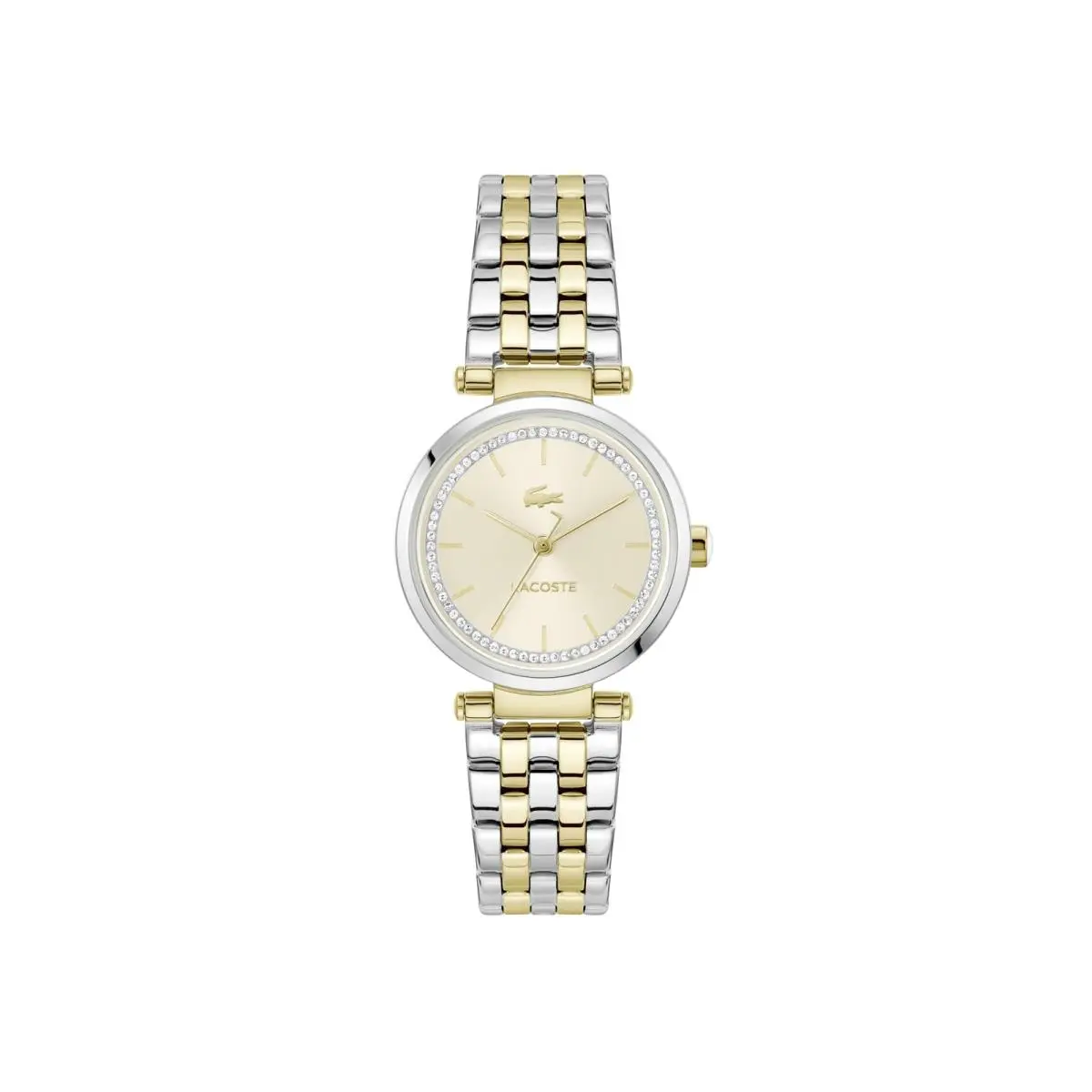 Orba Women`s Quartz Watch - 3 Hand - Crystal Dial - Link Two Tone by Lacoste