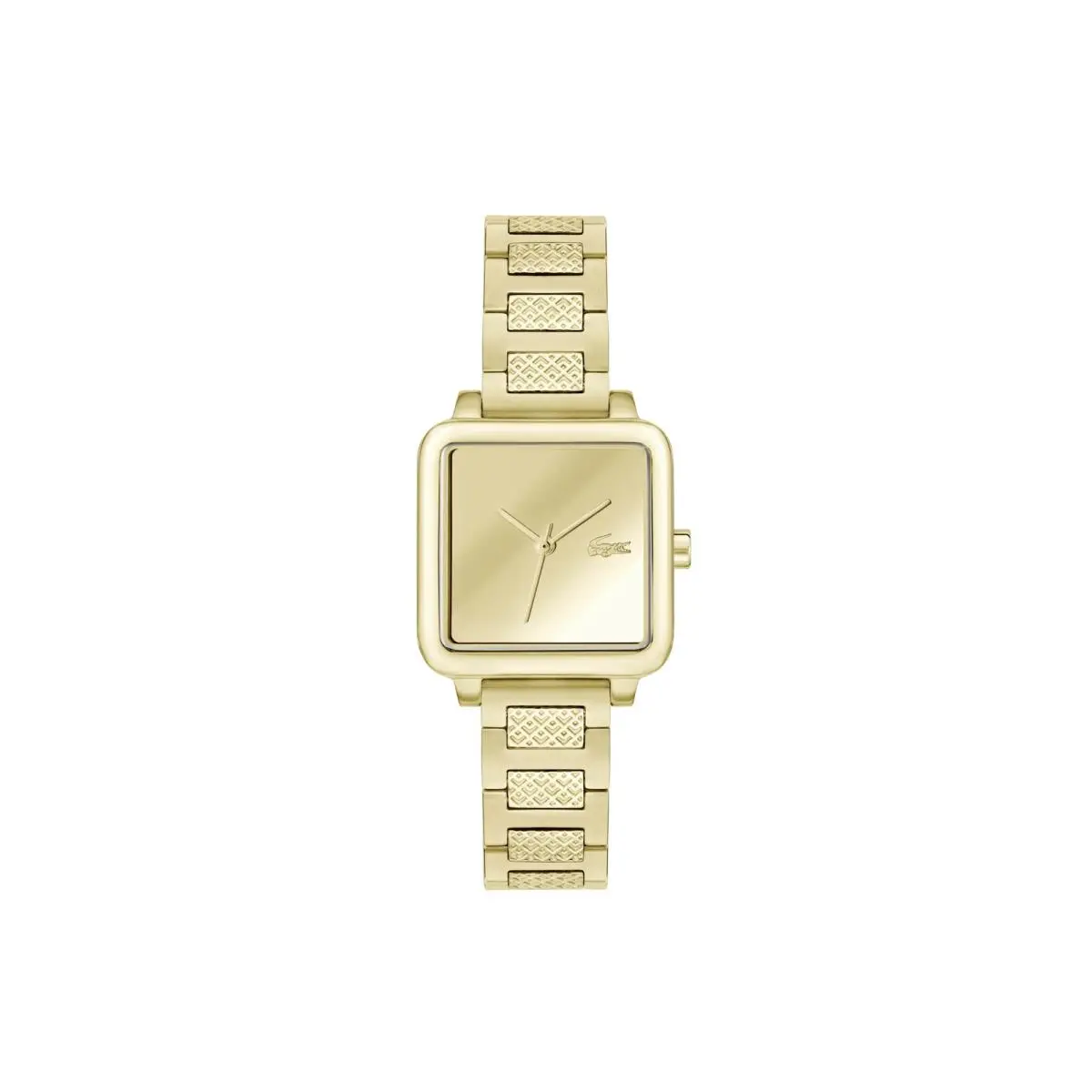 . 12.12 Leap Women`s Quartz Watch - 3 Hand - Square Shaped Gold Plated by Lacoste