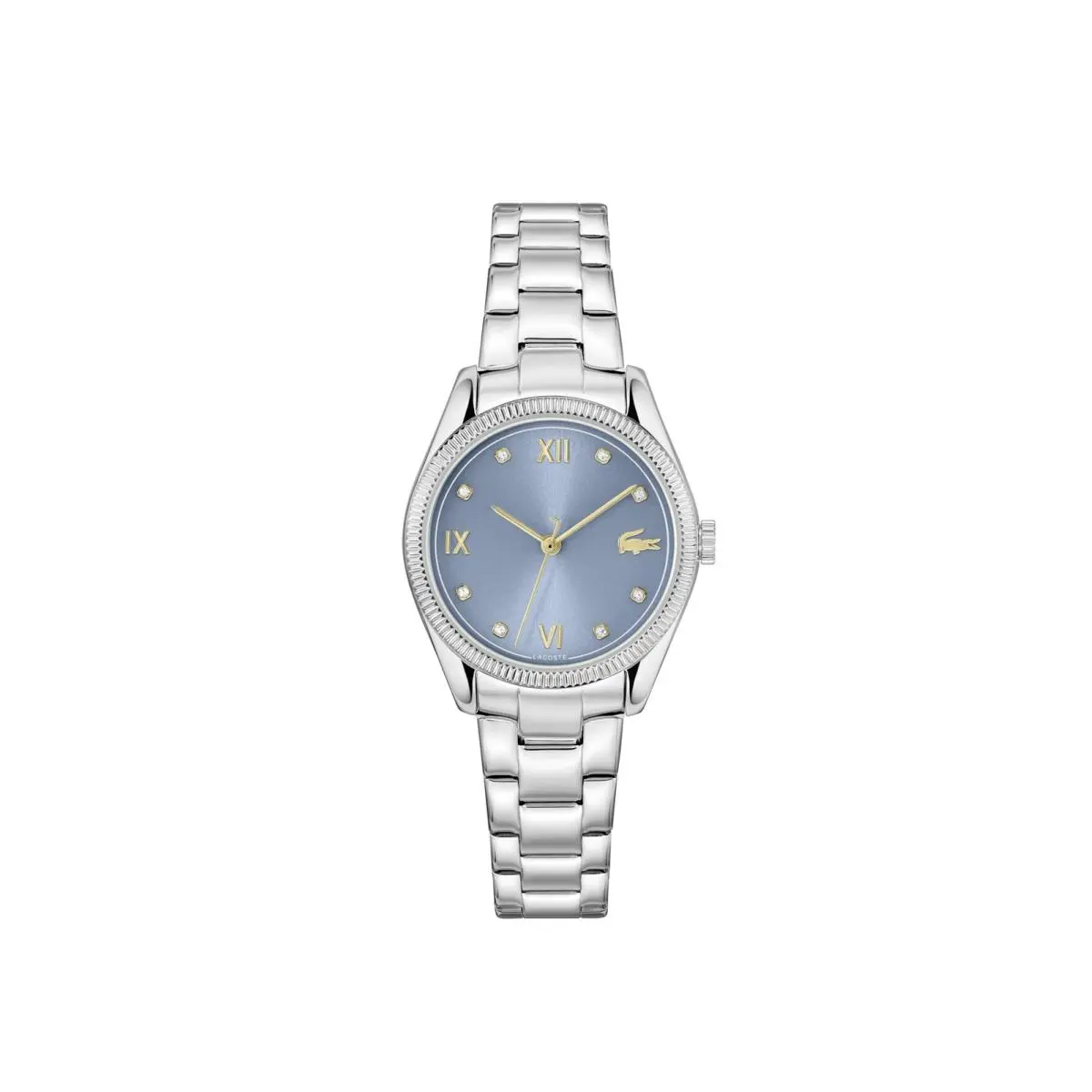 Parisienne Women`s 3H Quartz Watch Blue with Crystal Indexes by Lacoste