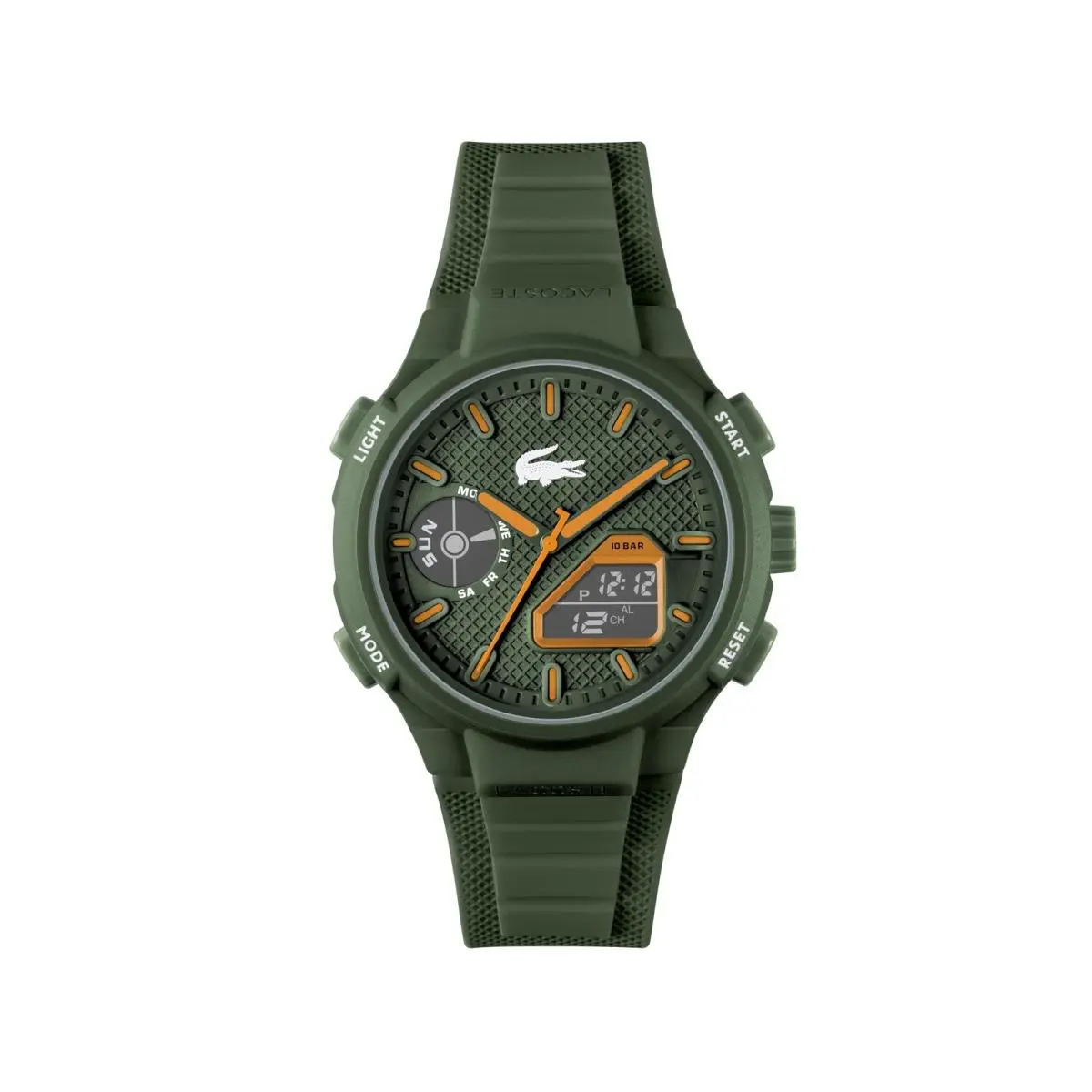 LC33 Men’s Analog-digital Watch – 45mm Sport 45 MM Green Orange by Lacoste